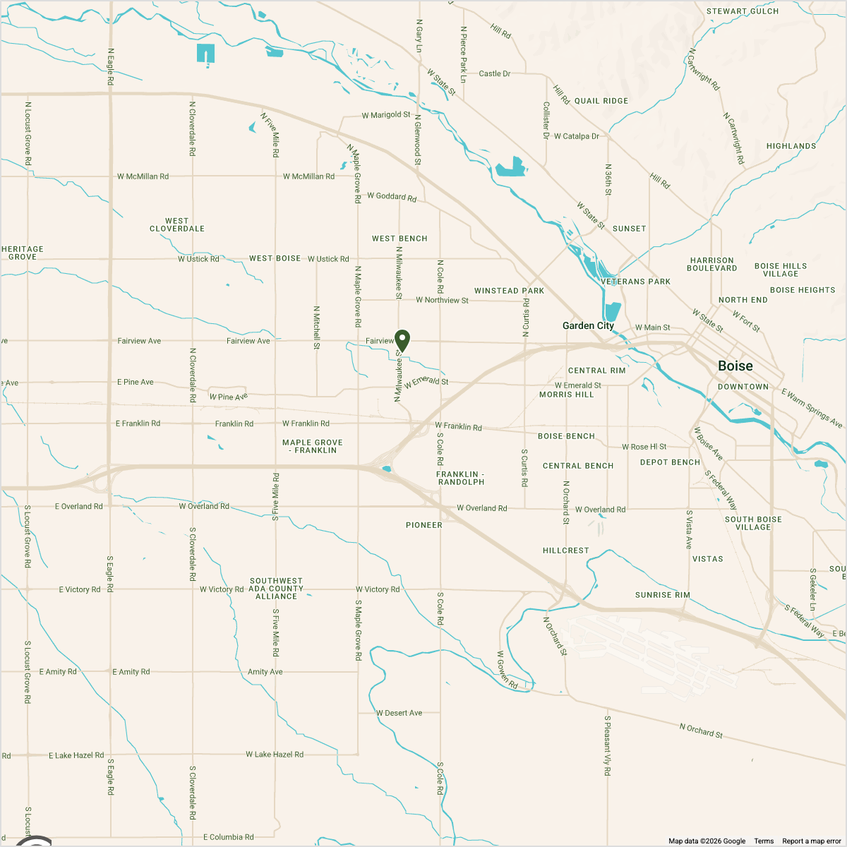 Map showing Map — Boise Outpatient