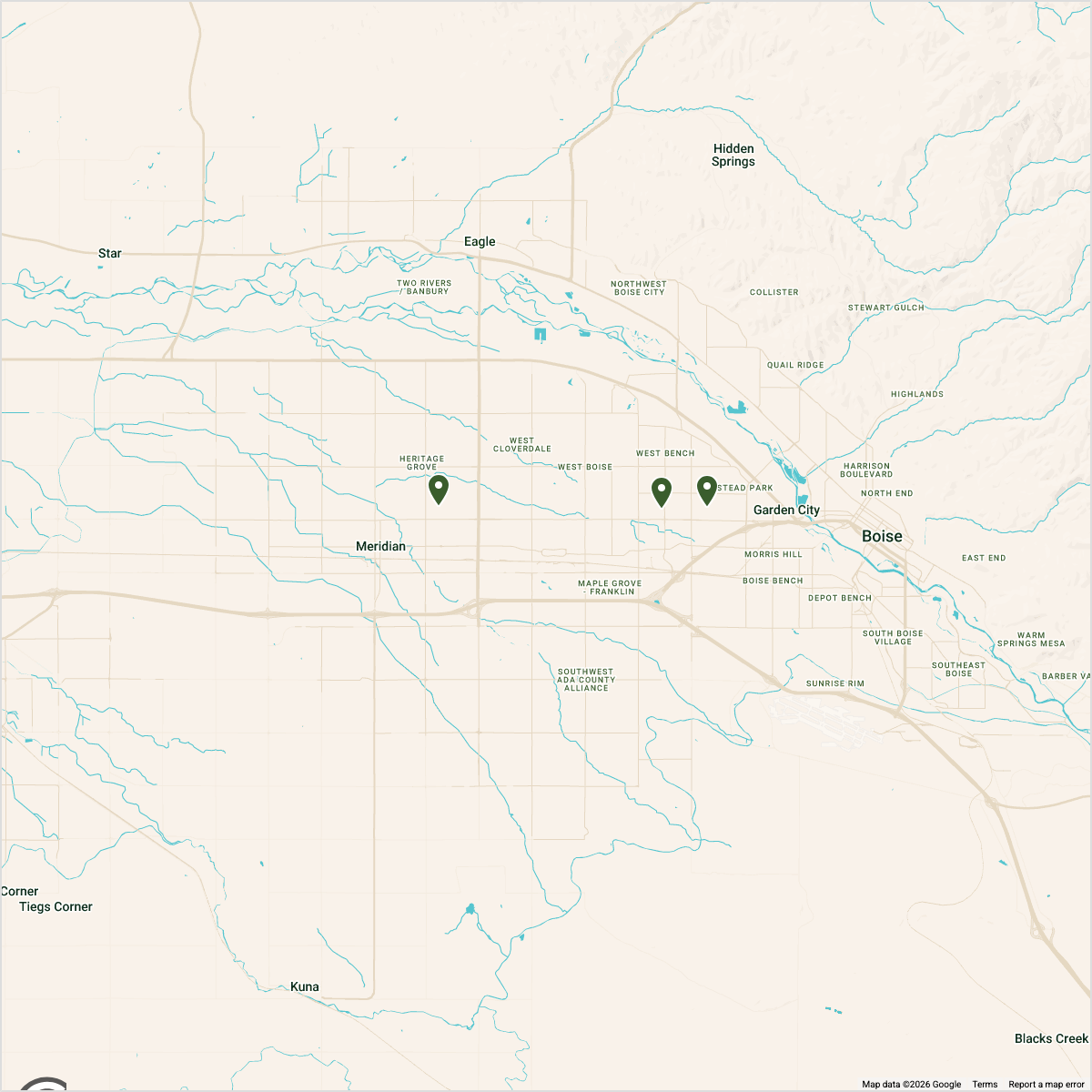 Map showing Map — Boise Region Alt
